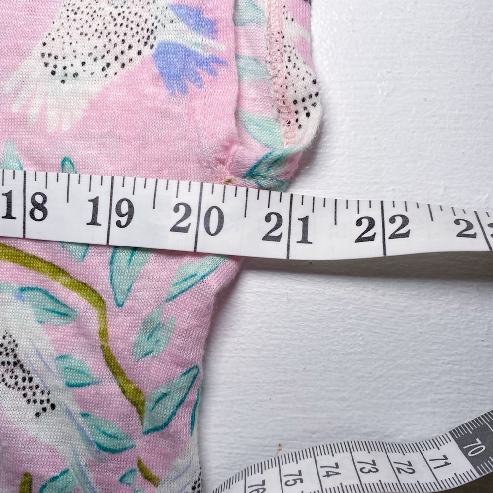 Cynthia Rowley 100% Linen Pink Tropical Birds Top Blouse - Picture 9 of 12